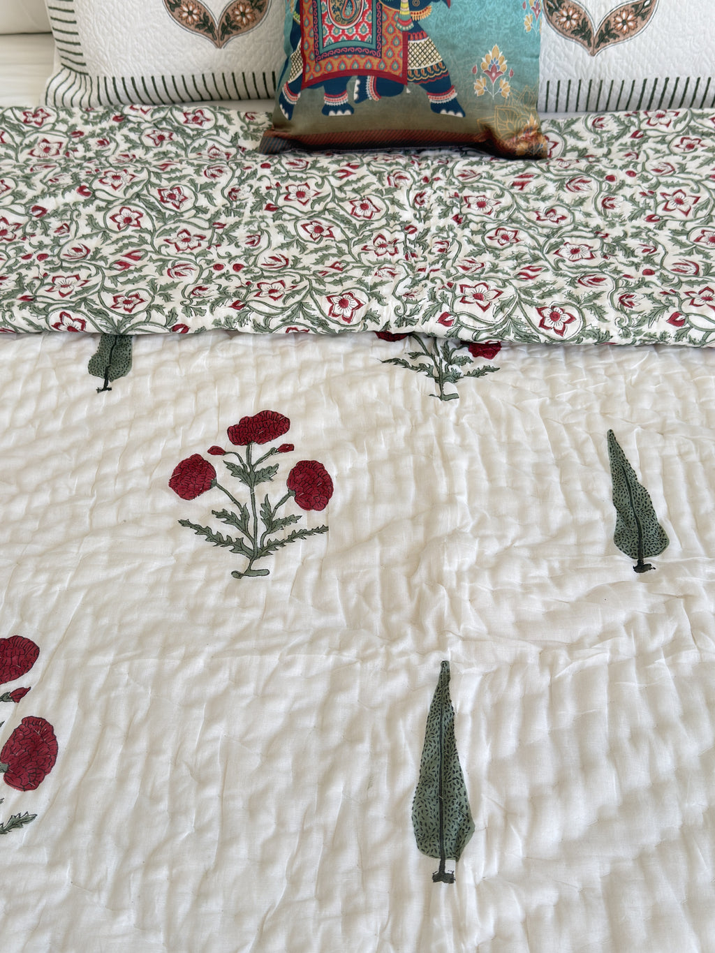 Sage & Scarlet Muslin Razai