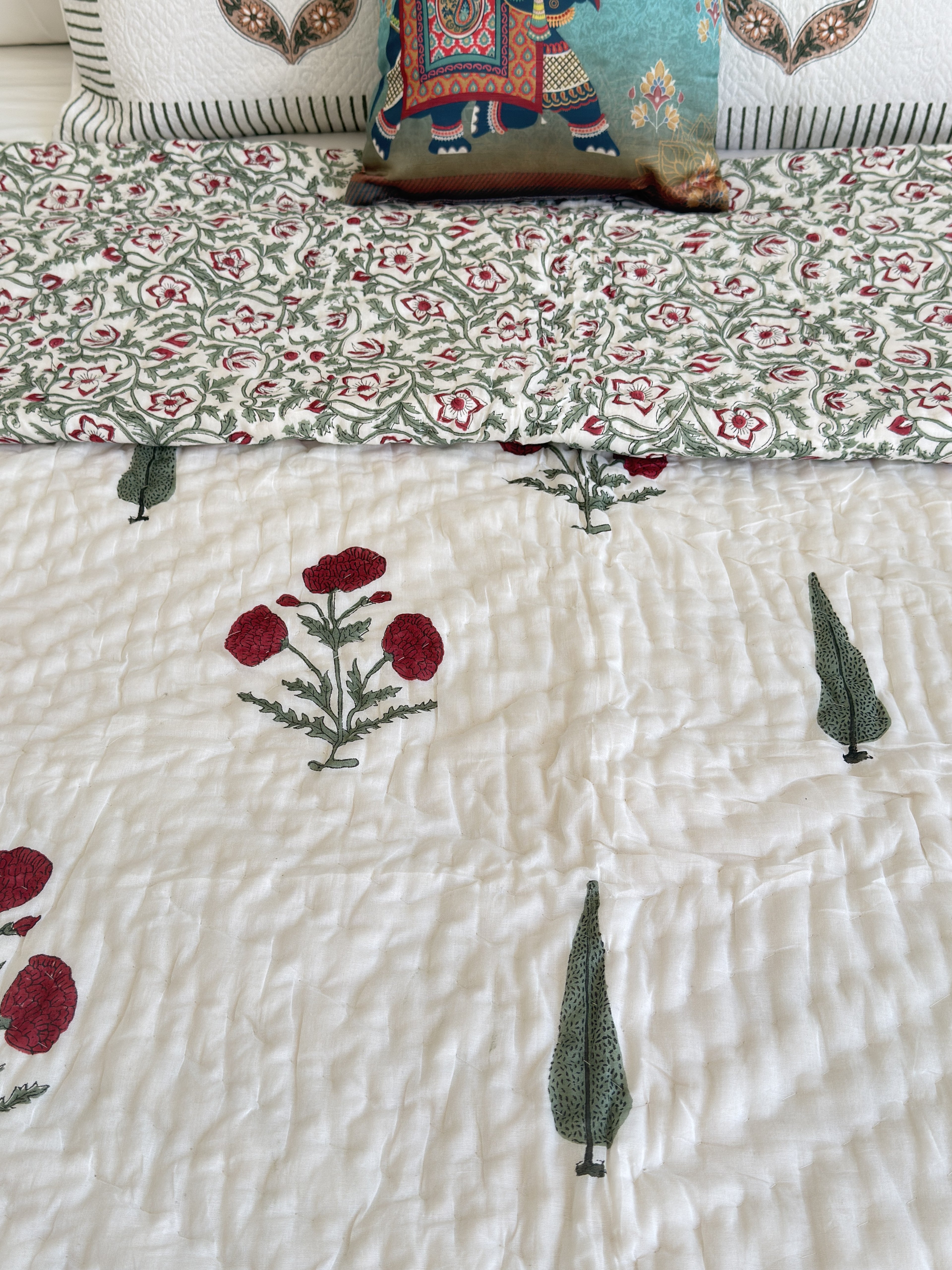 Sage & Scarlet Muslin Razai