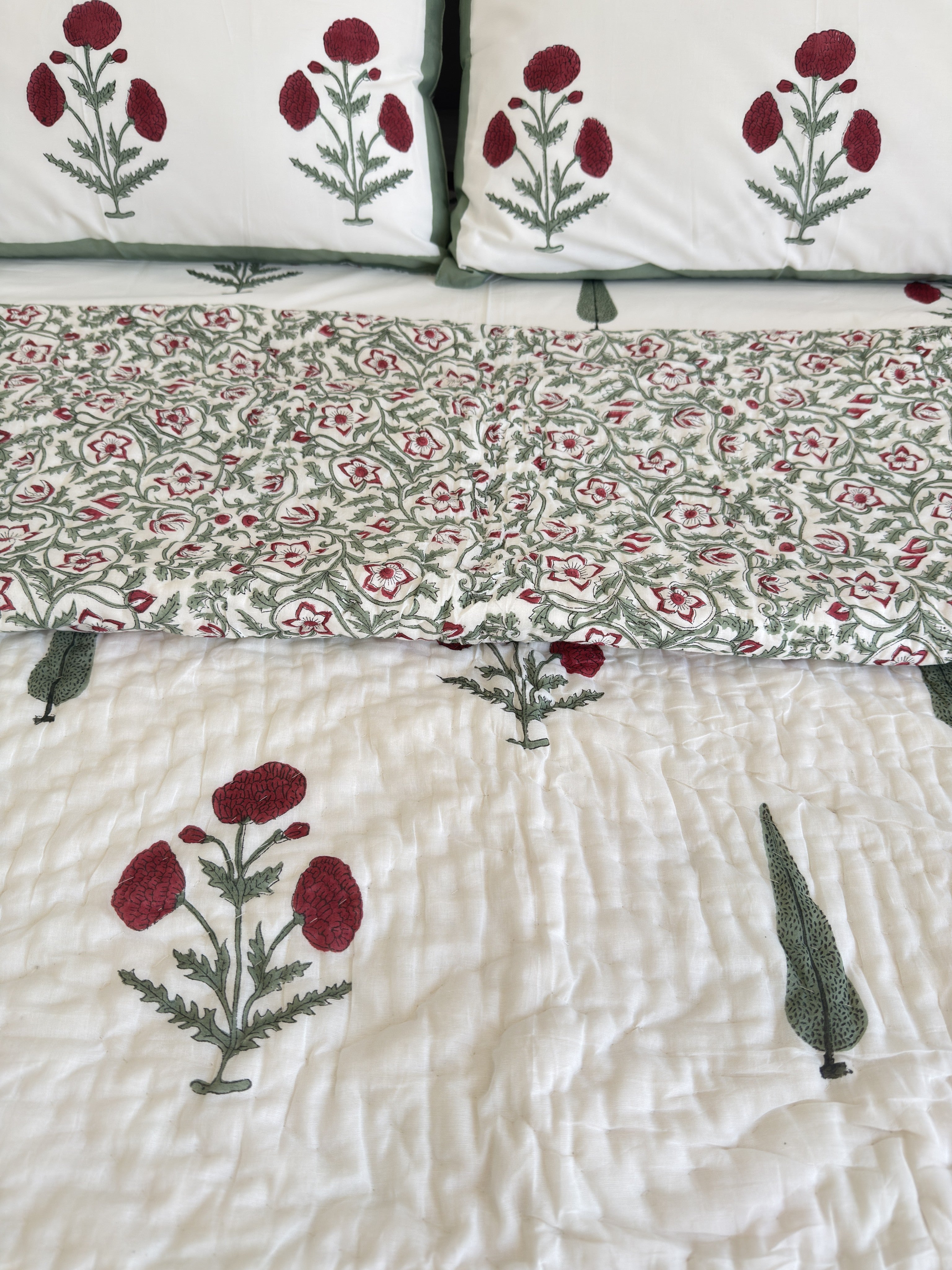 Sage & Scarlet Muslin Razai