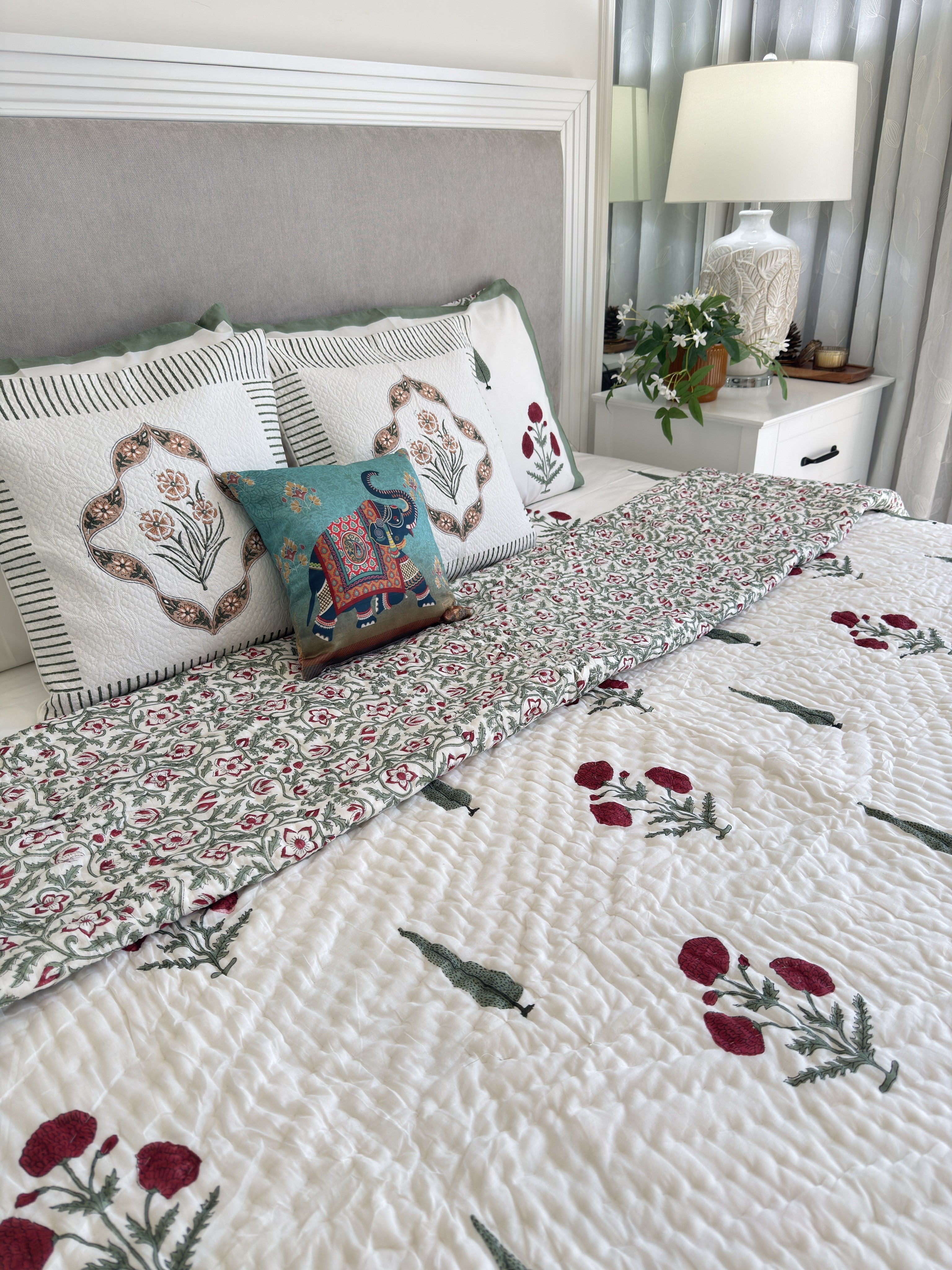 Sage & Scarlet Muslin Razai