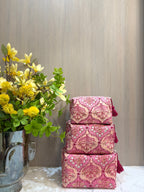 Pink Floral 3 Piece Travel Kit Organizers