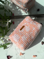 Peach Floral 3 Piece Travel Kit Organizers