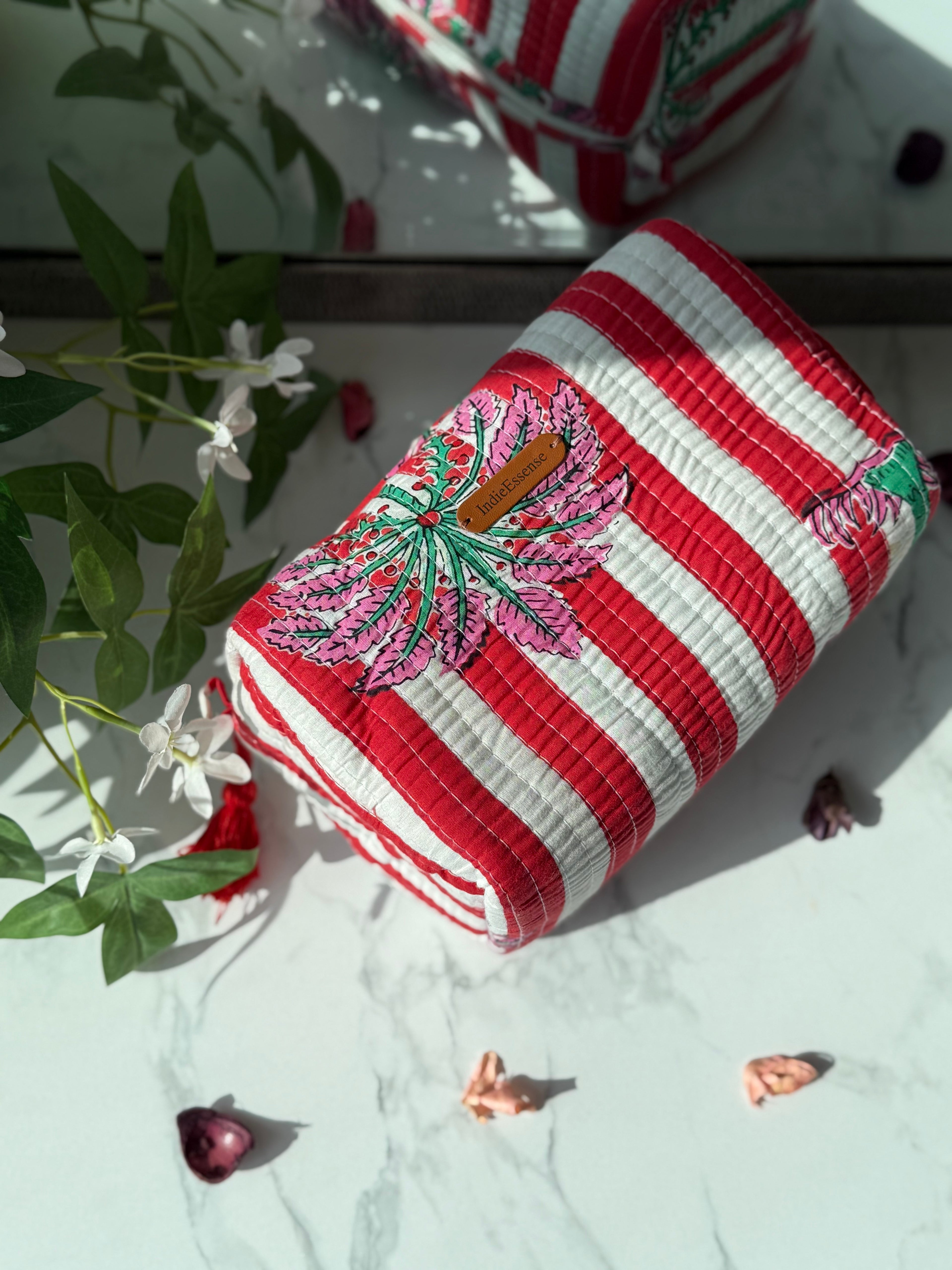 Red & White 3 Piece Travel Kit Organizers