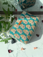 Green Floral 3 Piece Travel Kit Organizers