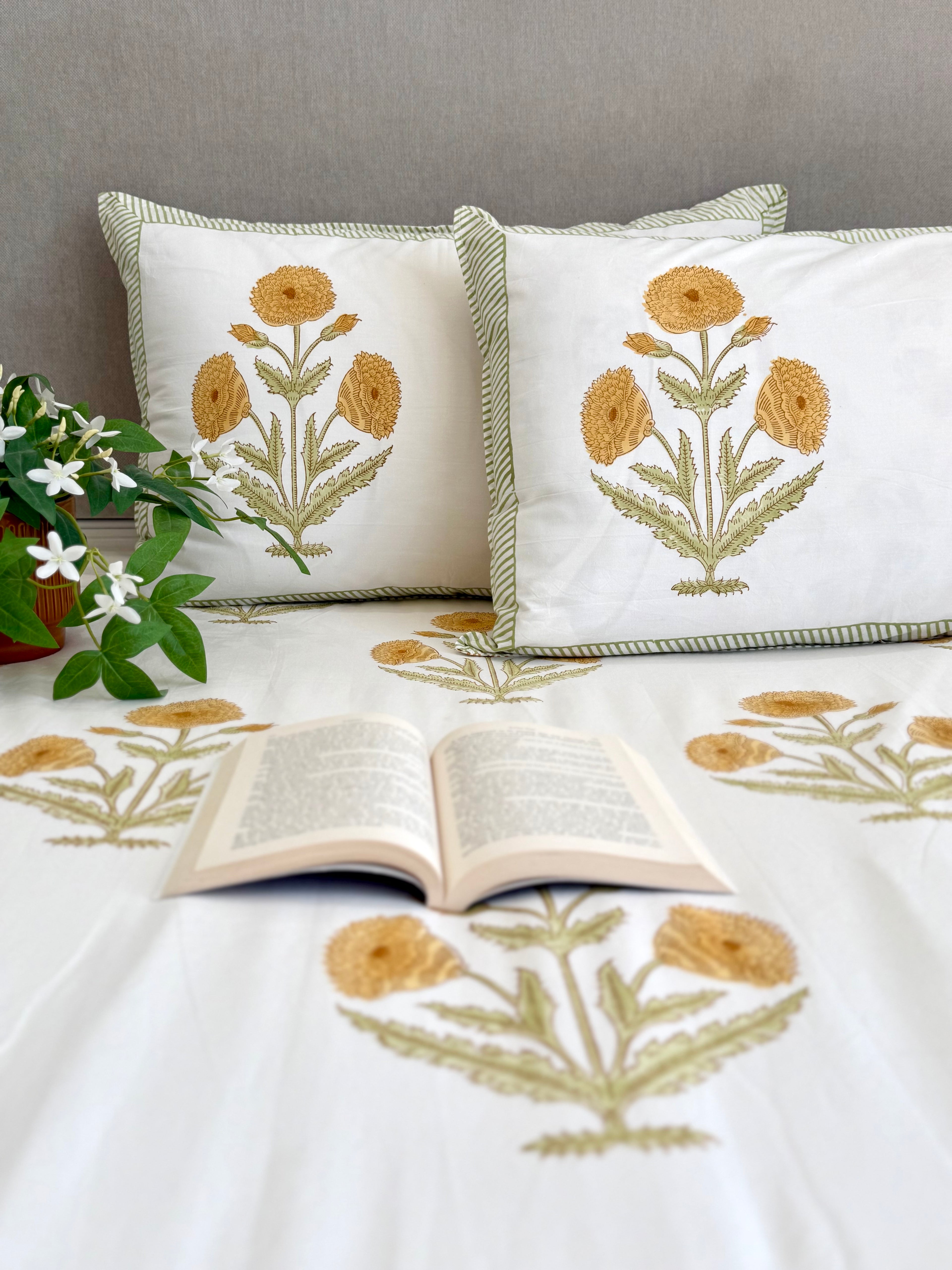 Yellow Flowers Percale Bedsheet