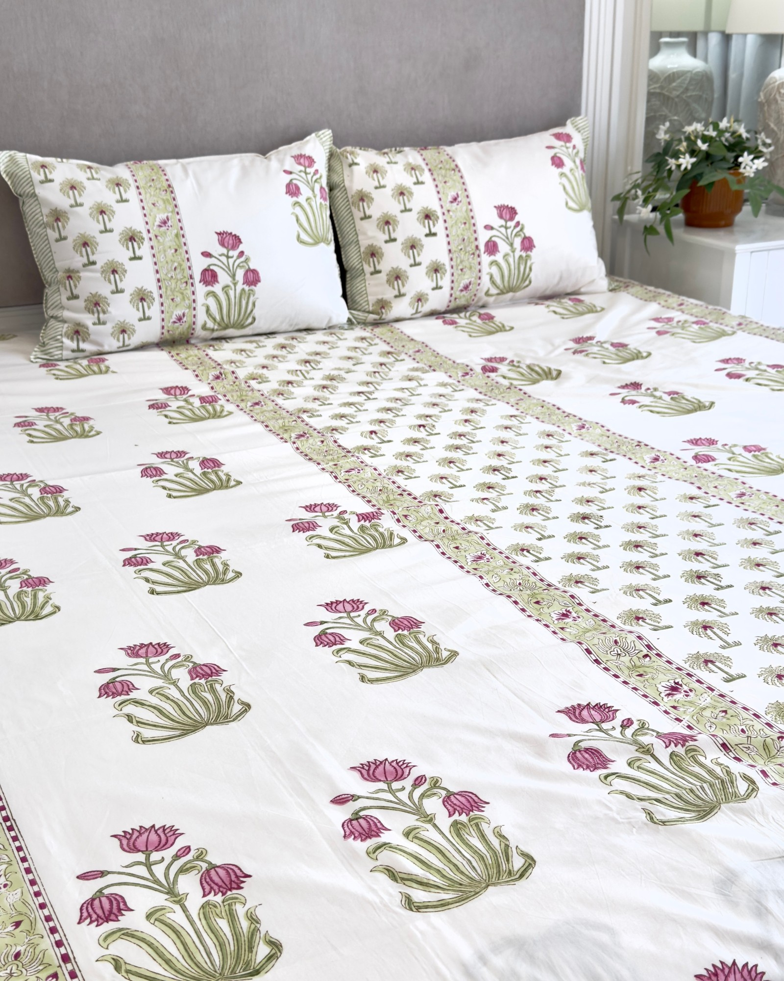 Green Palm Tree Percale Bedsheet