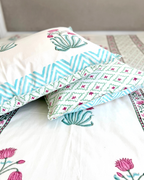 Blue Red Floral Anokhi Bedsheet