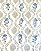 Blue Gray Floral Anokhi Bedsheet