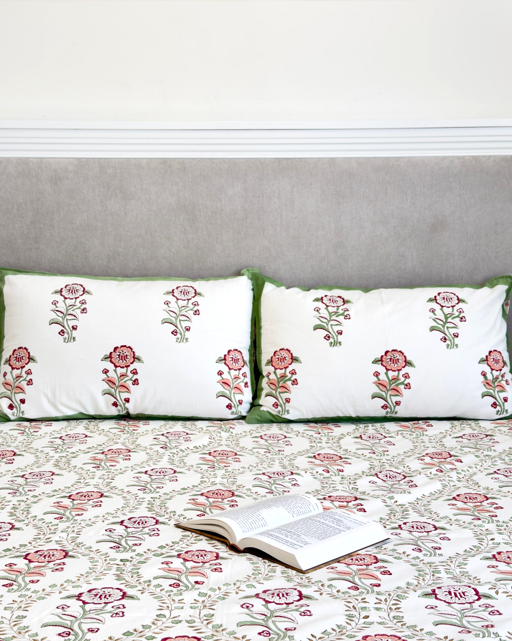 Red and Green Floral Anokhi Bedsheet