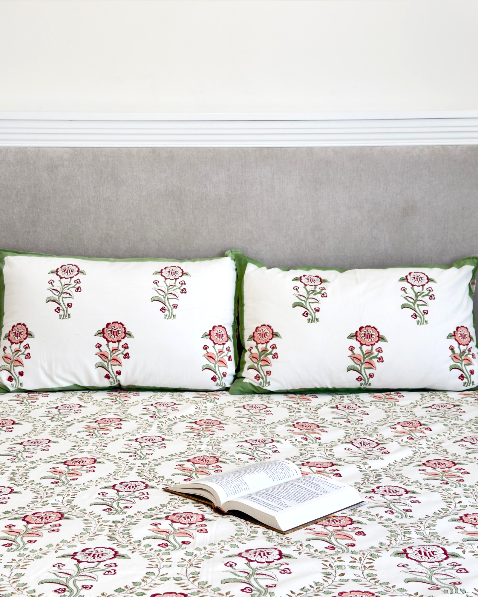 Red and Green Floral Anokhi Bedsheet