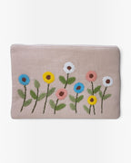 Peach Floral Embroidered Pouch