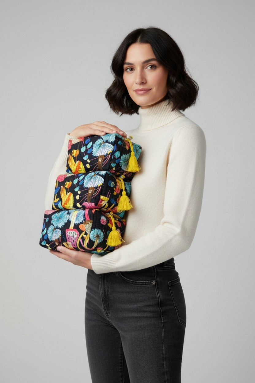 Black 3 Piece Travel Kit Organizers