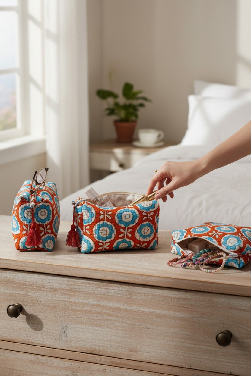 Red & Blue 3 Piece Travel Kit Organizers