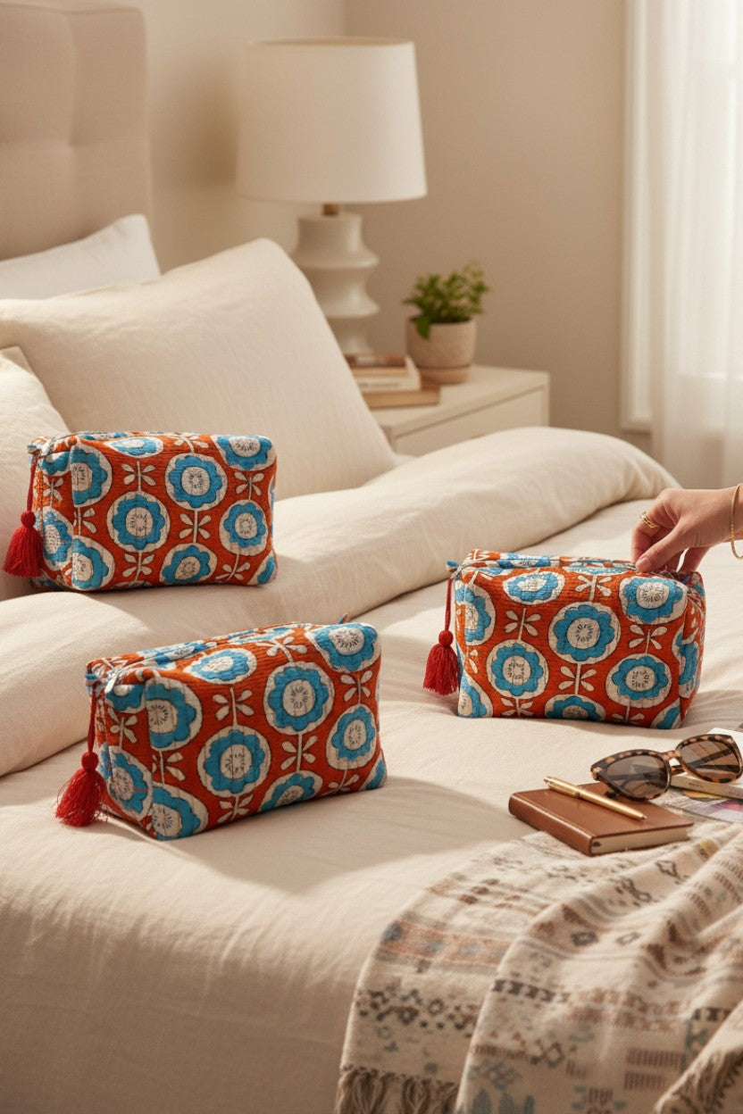 Red & Blue 3 Piece Travel Kit Organizers