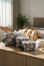 Blue 3 Piece Travel Kit Organizers