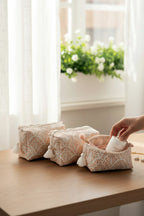 Orange & White 3 Piece Travel Kit Organizers