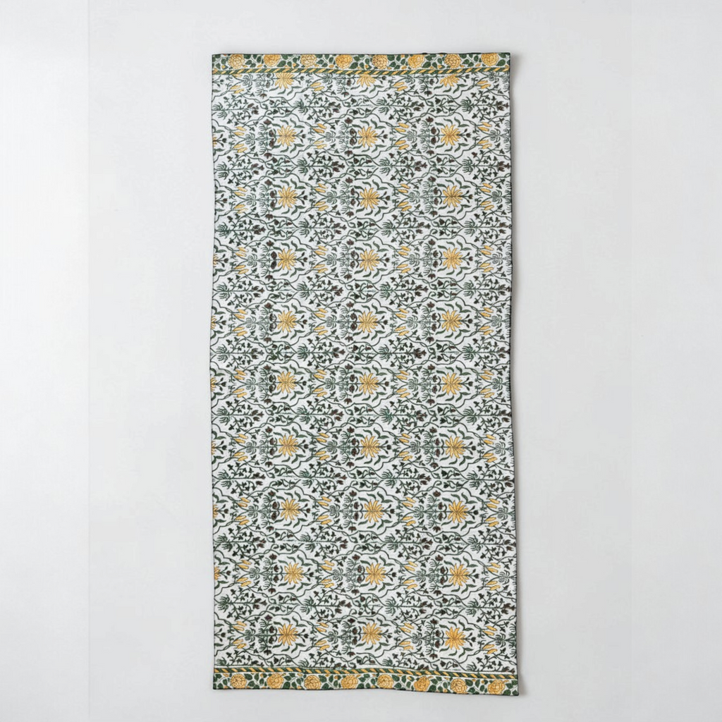 Handblock Printed Waffle Bath Towel