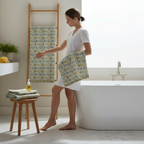 Handblock Printed Waffle Bath Towel