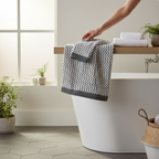 Handblock Printed Waffle Bath Towel