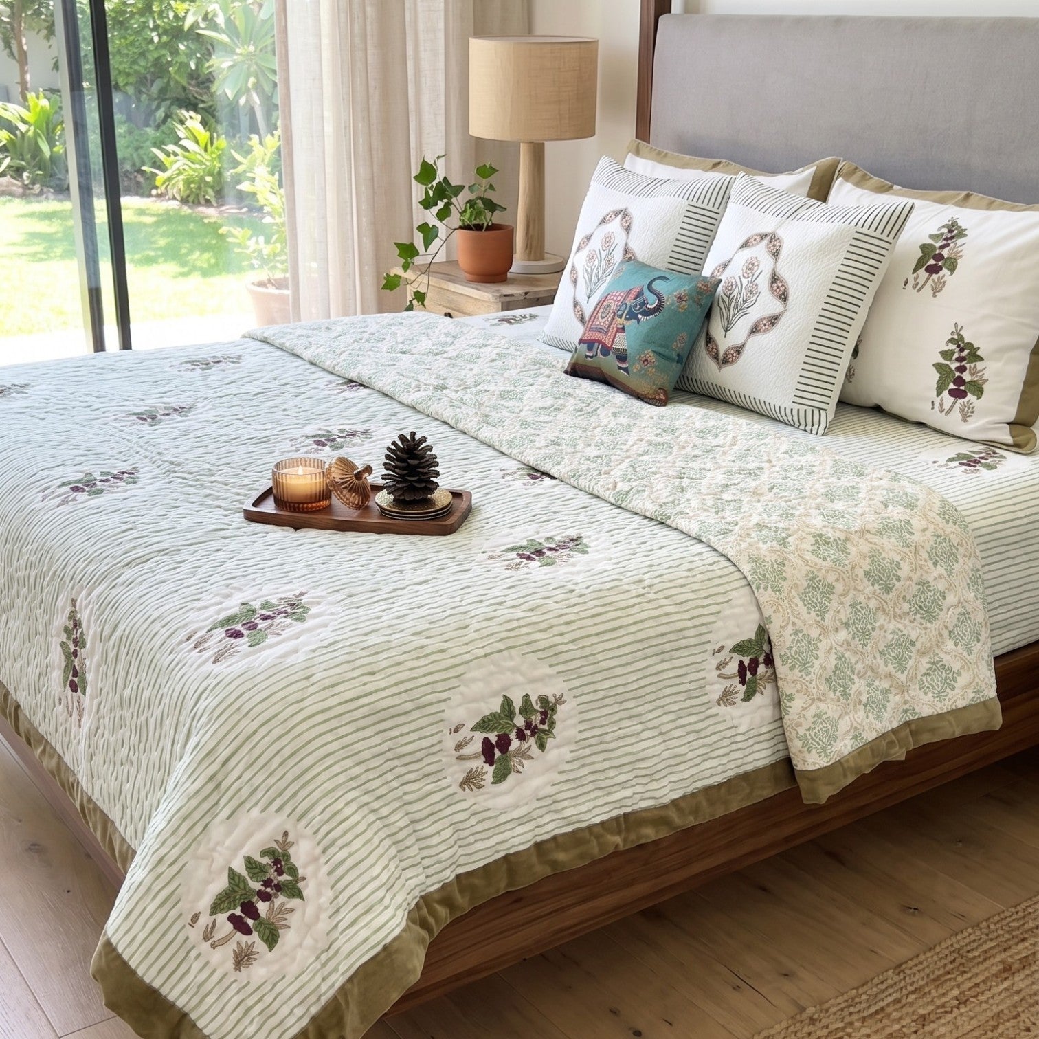 Verdant Muslin Razai