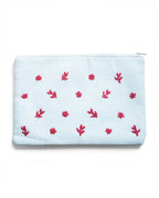 White Hand Embroidered Pouch