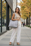Gray & White Tote Bag