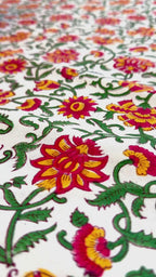 Green Yellow Floral South Cotton Bedsheet
