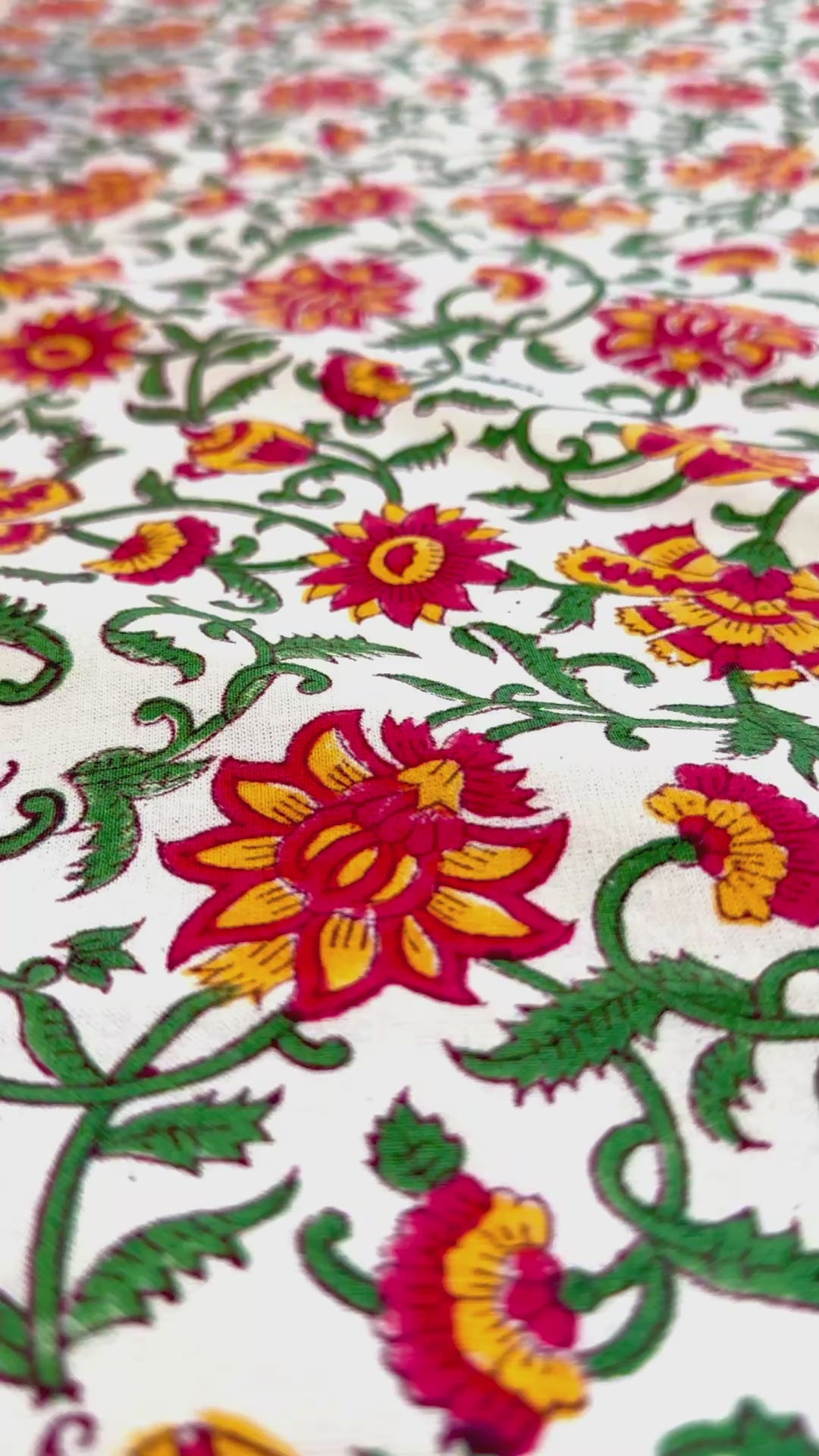 Green Yellow Floral South Cotton Bedsheet