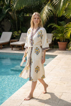Yellow Floral Bathrobe